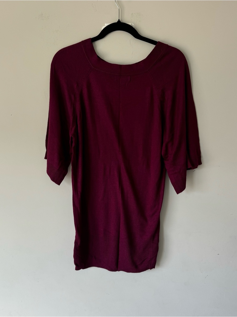 Liz Lange Deep Wine Short Sleeve Knit Tunic